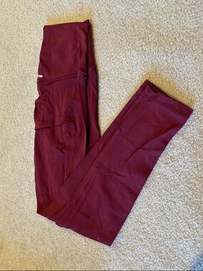 Burgundy Athletic Leggings Short